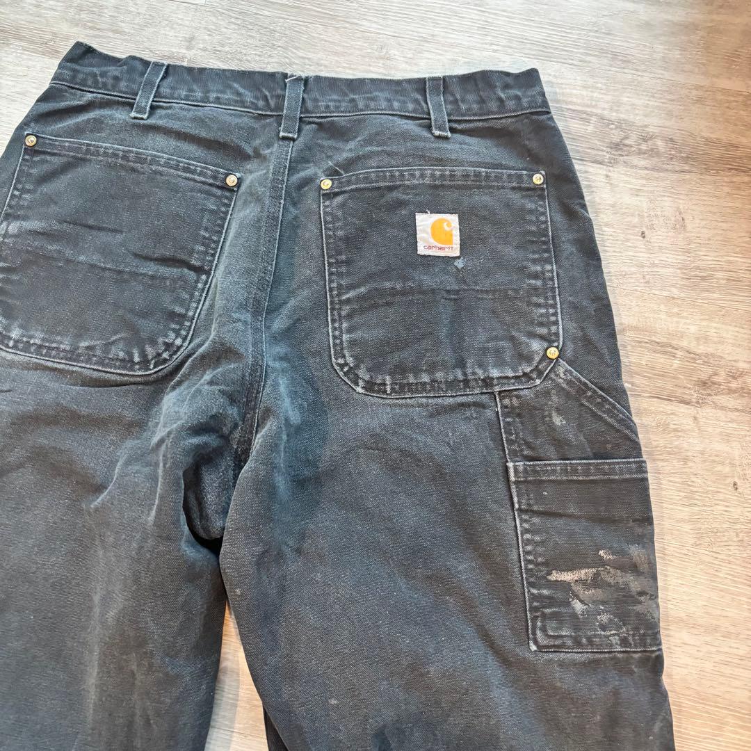ち*お様 Carhartt B01 米国製 鉄黒フェード ダブルニーペンキ