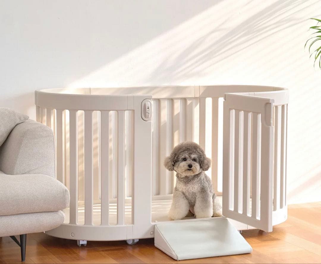 おしゃれなペットサークル＋マルチバスケット付き（バーチベージュ）