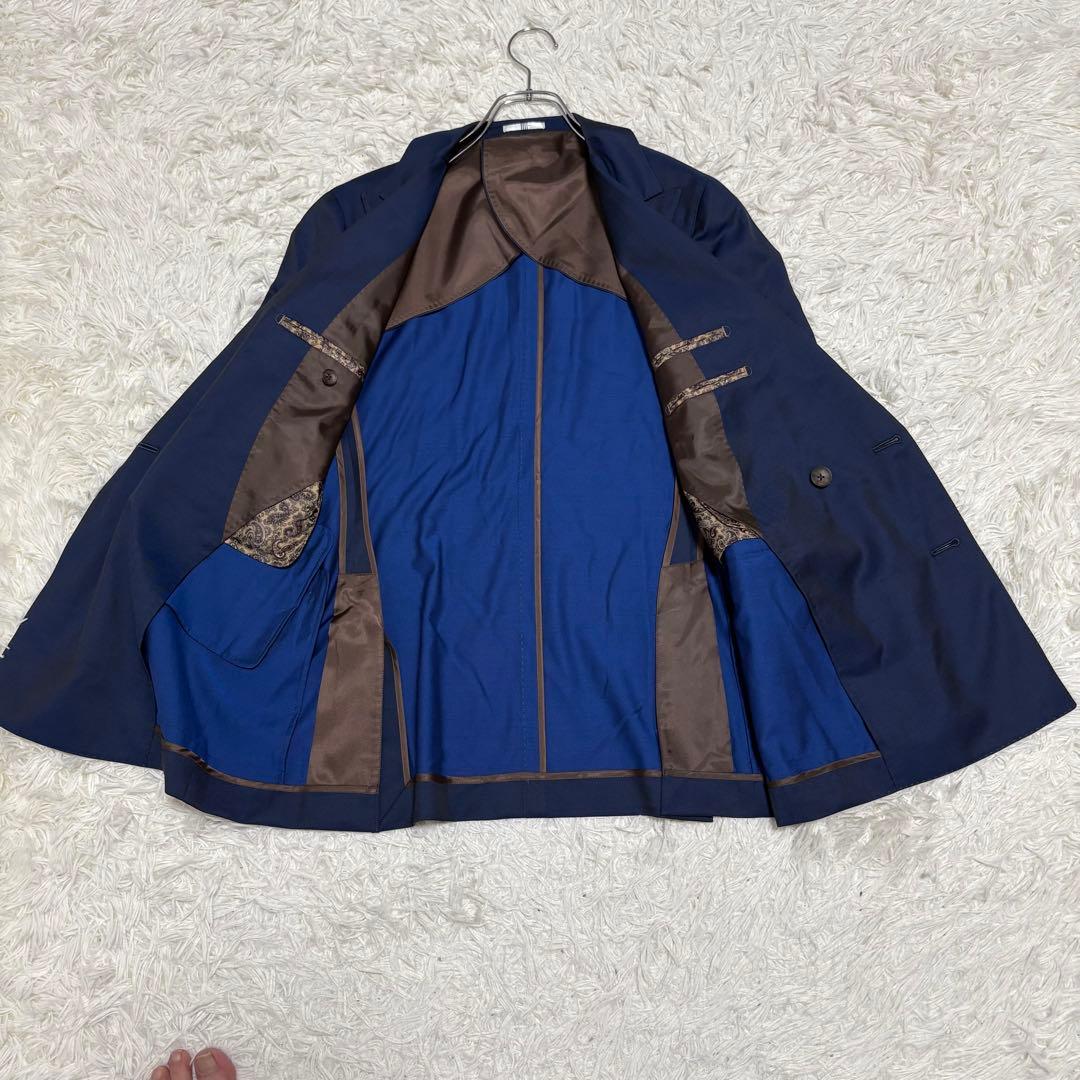 菅田将暉 ダブル スーツ セットアップ ネイビー 玉虫カラー ペイズリー