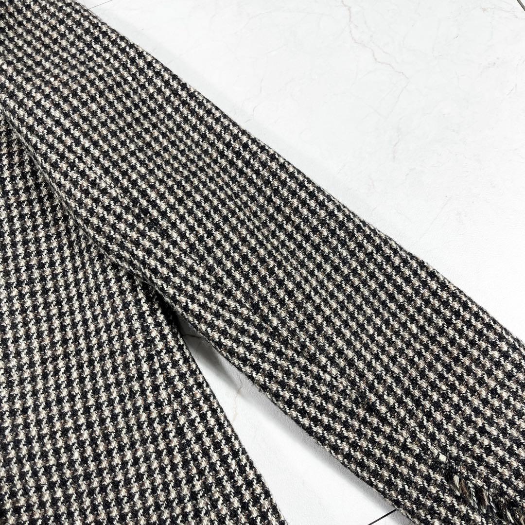 ✨未使用級 バーバリーロンドン 千鳥柄 フリンジ ジャケット イタリア生地 46