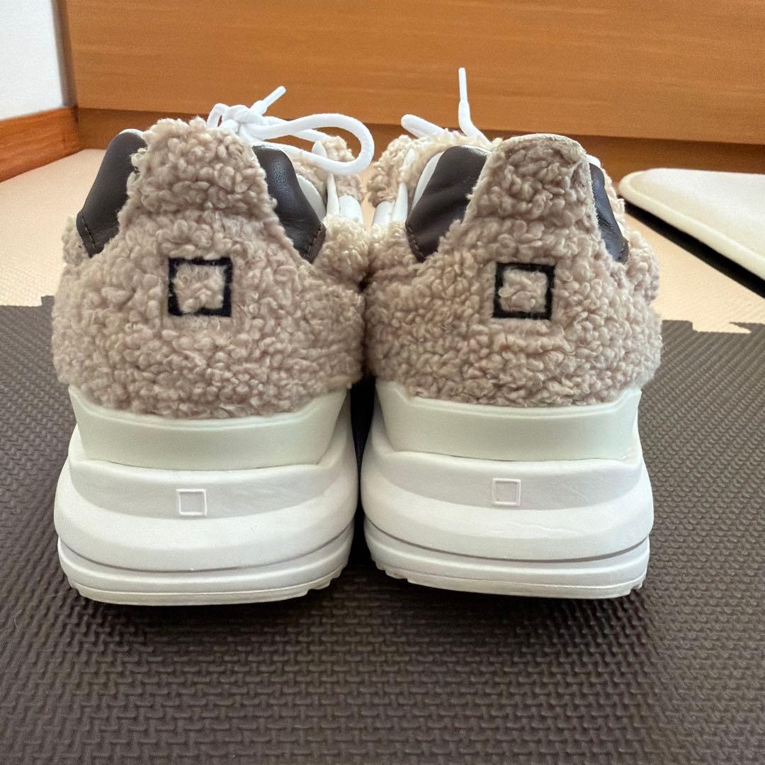 DATE ファー素材 厚底スニーカー 37