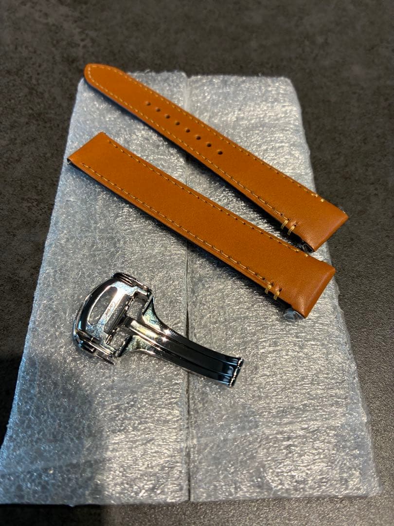 （新品）CartierサントスMMレザーベルト&純正バックル