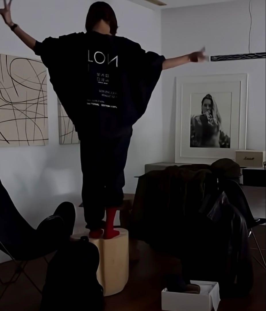 LON Two Side Sweatshirt Black Brownスウェット