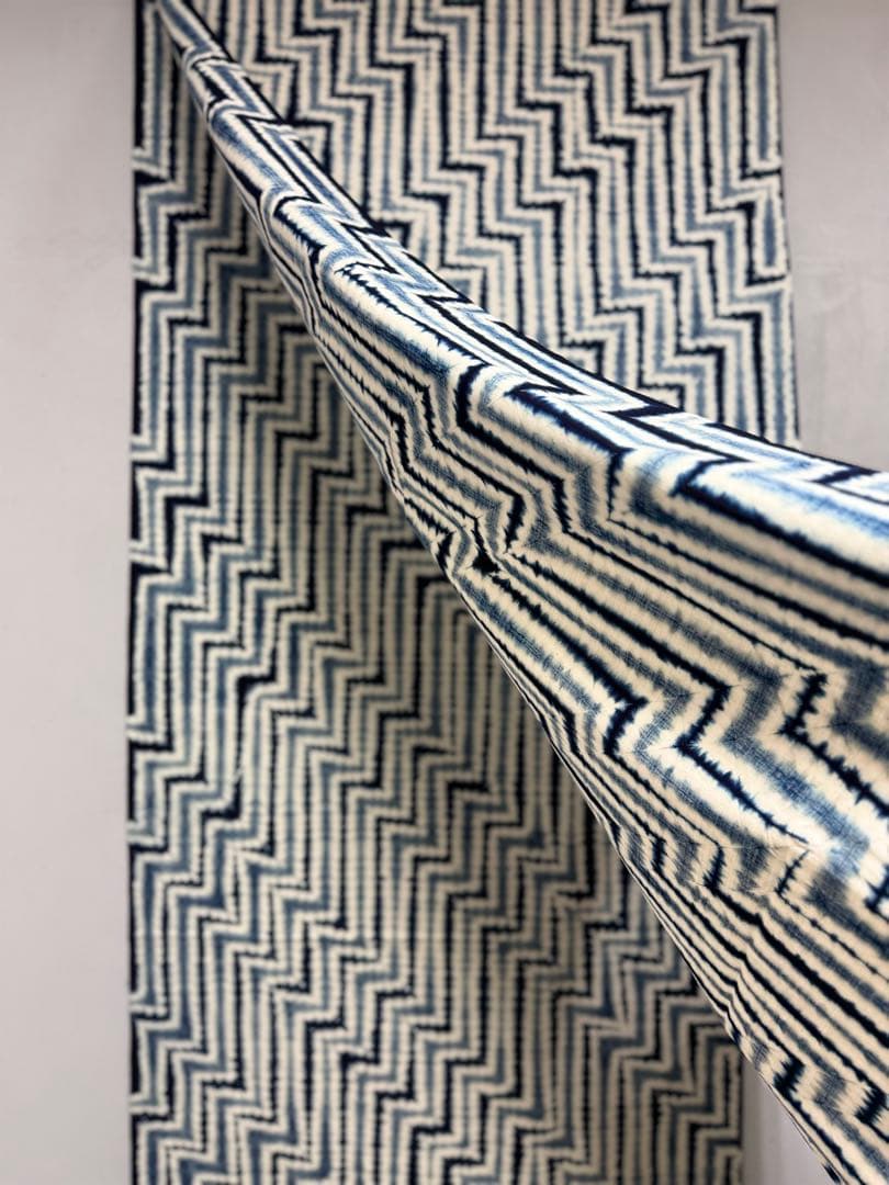 N「片野元彦」藍染絞り作家 有松鳴海絞り 希少天然藍染古布 和装着物 民藝