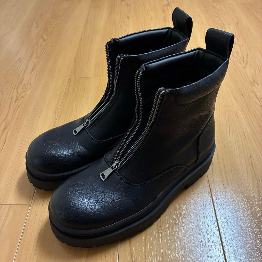 ZARA フロントジップ　ブーツ　42