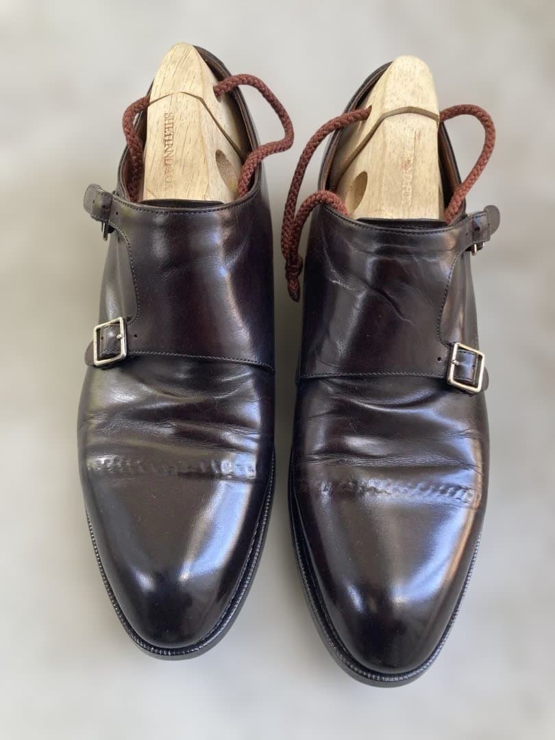 n*x様 ダークブラウン ダブルモンクストラップシューズ