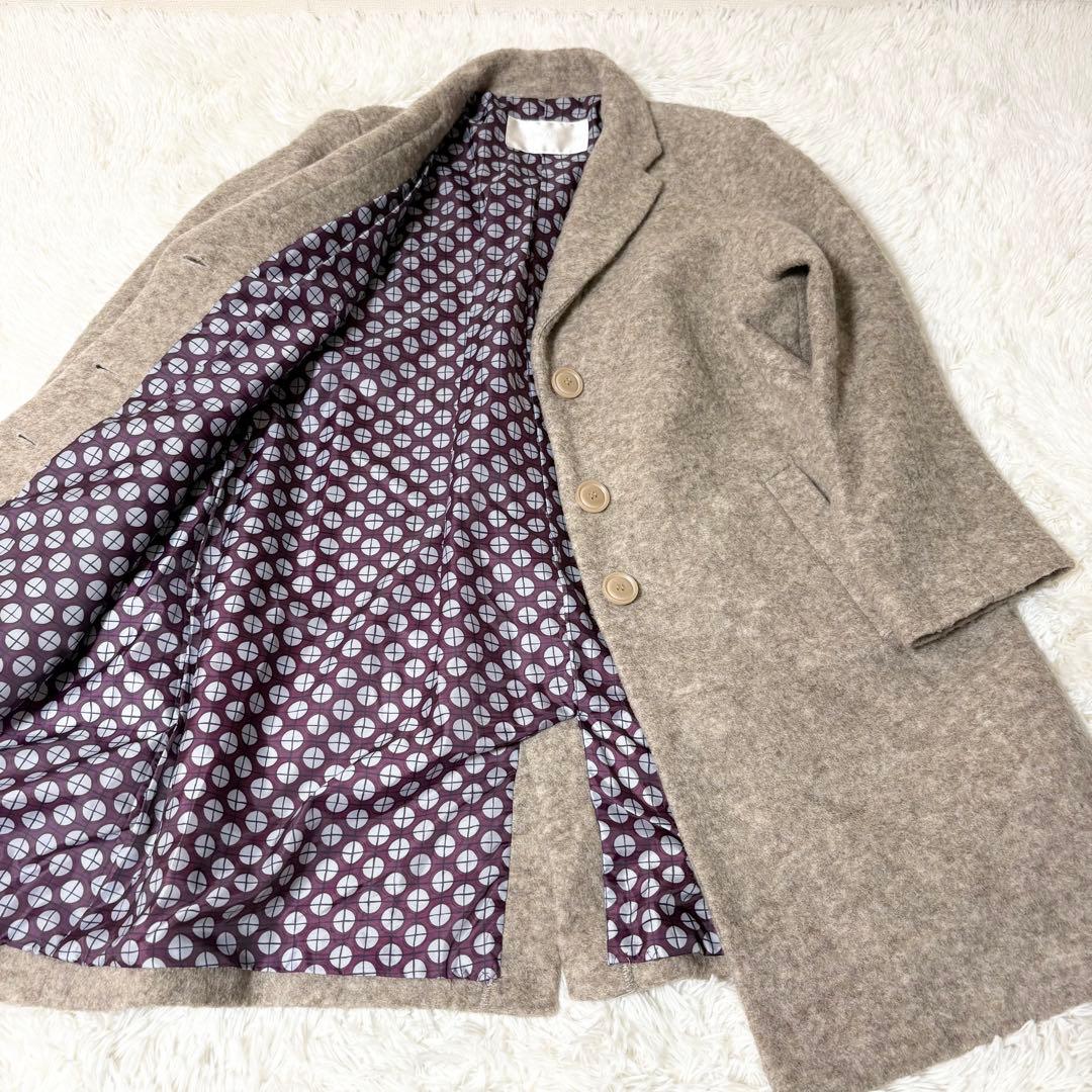 アズノゥアズオオラカ ウールコート グレージュ 大きいサイズ 17号