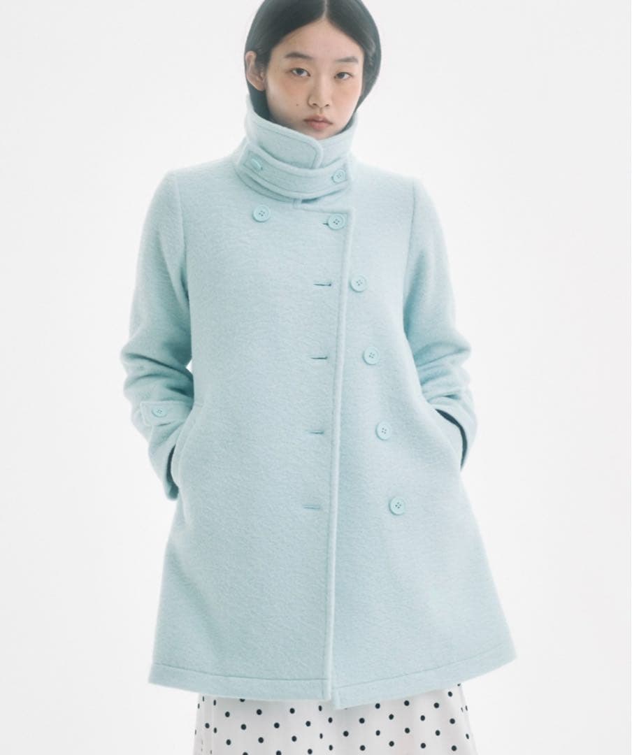 FEKETE 2WAYラウンドカラーPコート