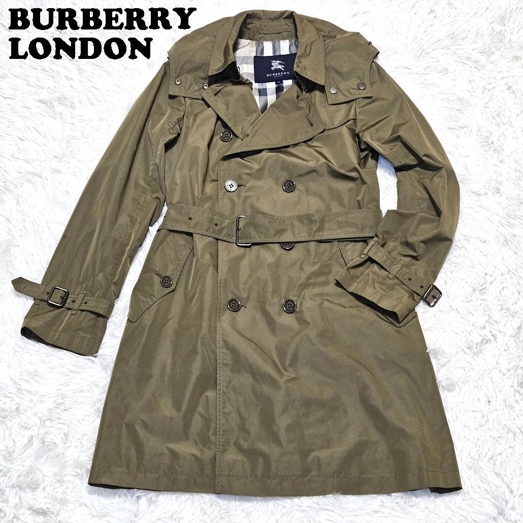 バーバリー ロンドン トレンチコート 38 ノバチェック カーキ メッシュ