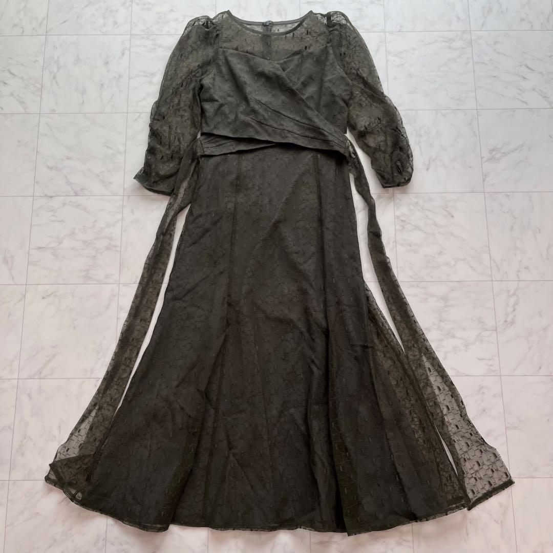 美品✨etoll エトル　カシュクールデザインフレアドレス　オケージョンドレス