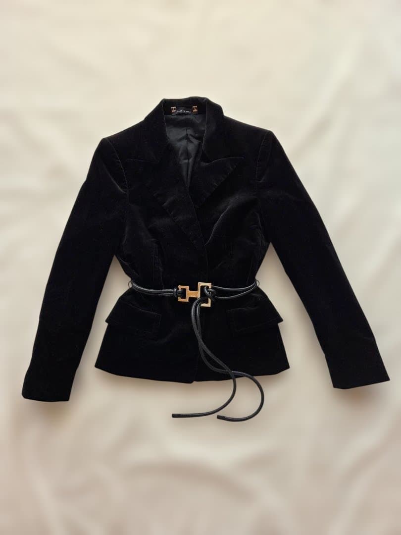 GUCCI 黒 ベルベット テーラードジャケット