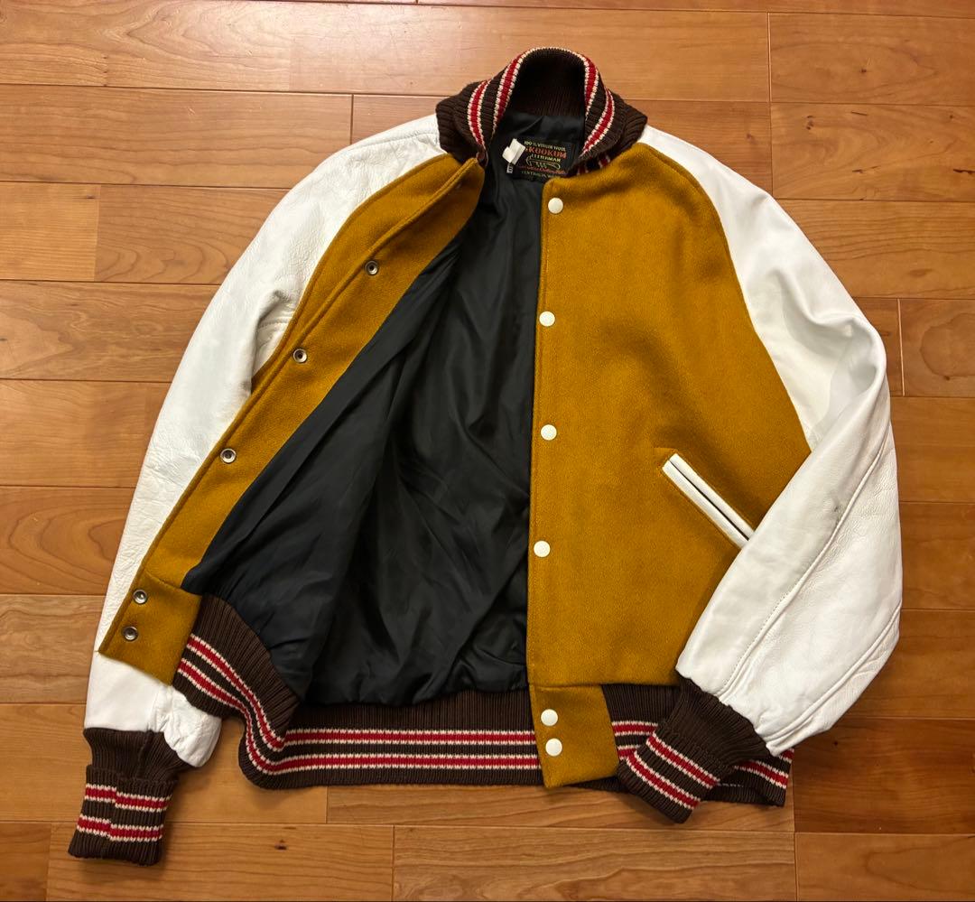 SKOOKUM スクーカム　スタジャン USA製　 マスタード　レザー　L