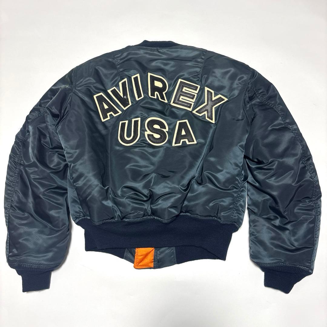 USA アヴィレックス MA-1 コマーシャルロゴ フライトジャケット L深緑系
