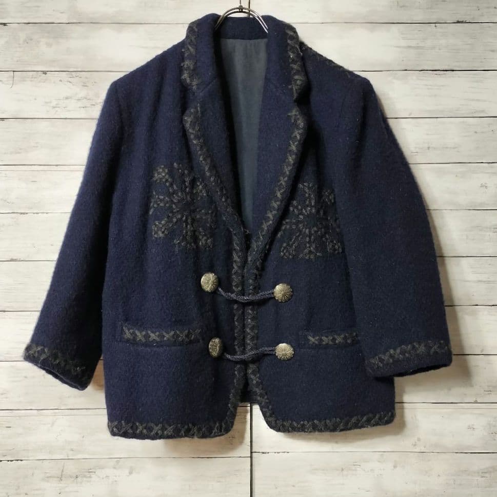 【幻の1品】80'sイッセイミヤケ I.Sチロリアンジャケット ウール 銀ボタン