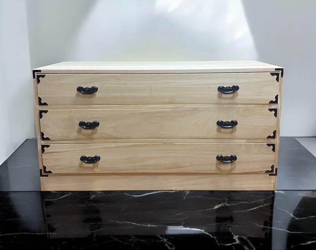 桐箪笥　桐だんす　着物たんす　和箪笥　三段　和モダン　ヴィンテージ