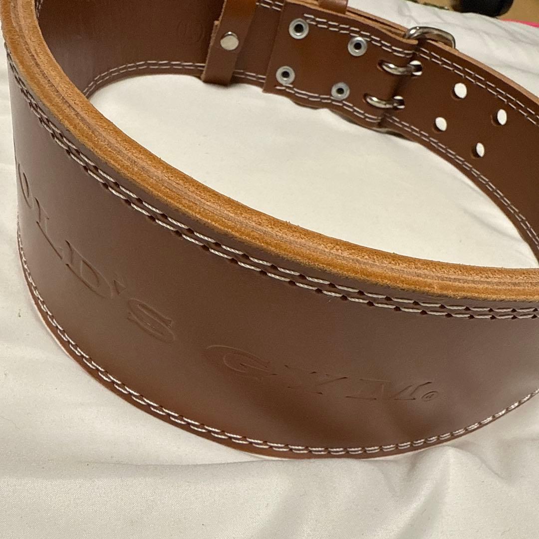 【発送5/8以降】GOLD'S GYM トレーニングパワーベルト ブラウン　L