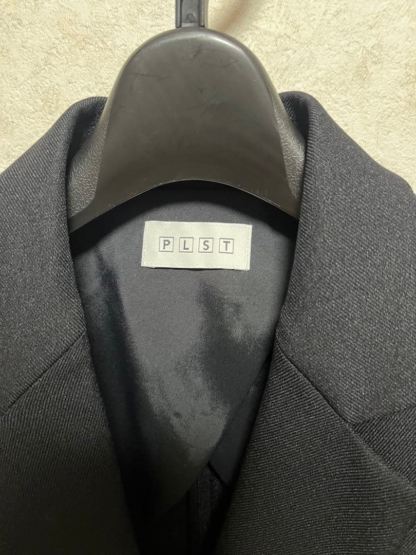PLST ブラック テーラードジャケット ダブルブレスト
