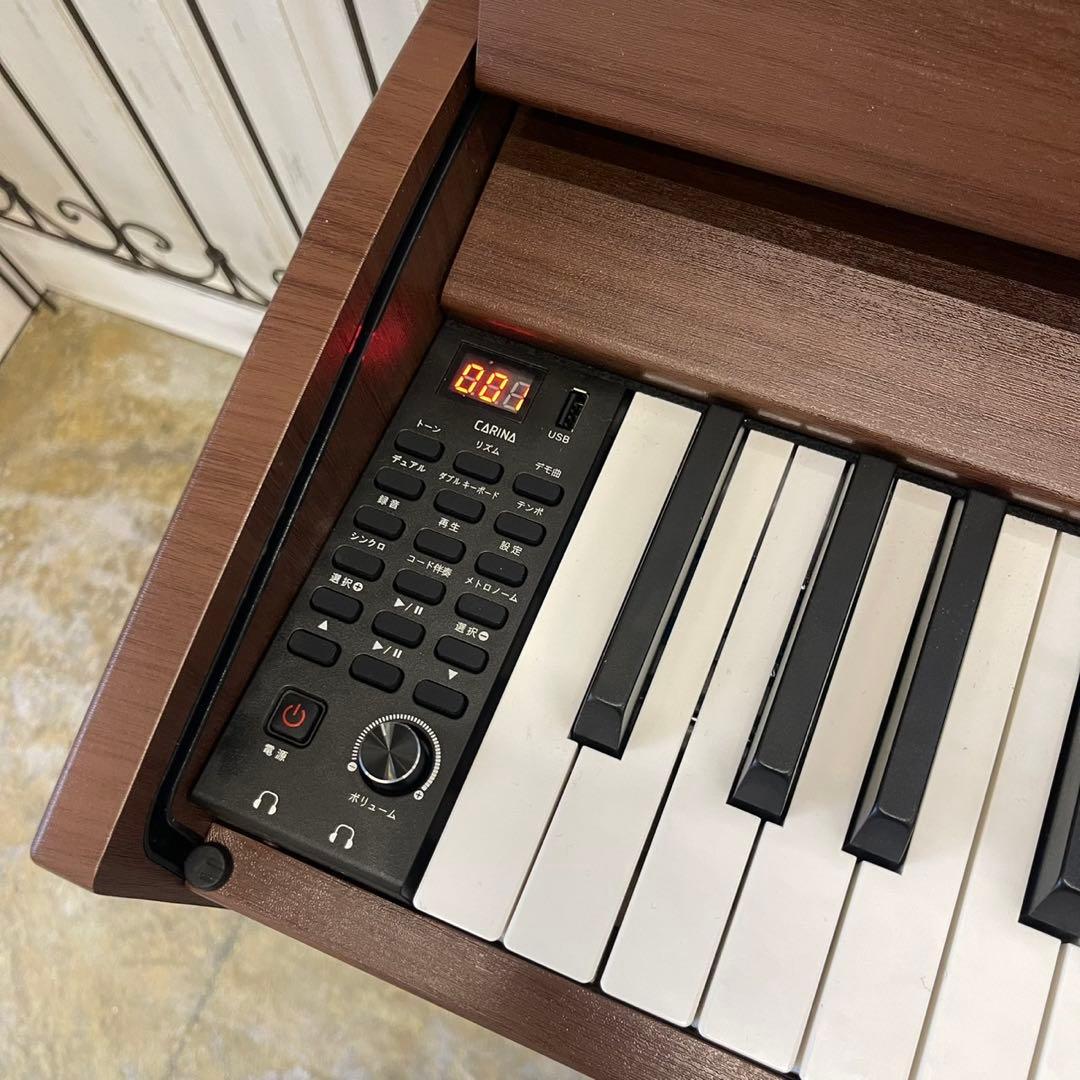 電子ピアノ88鍵盤　給電式　蓋スライド　マホガニー