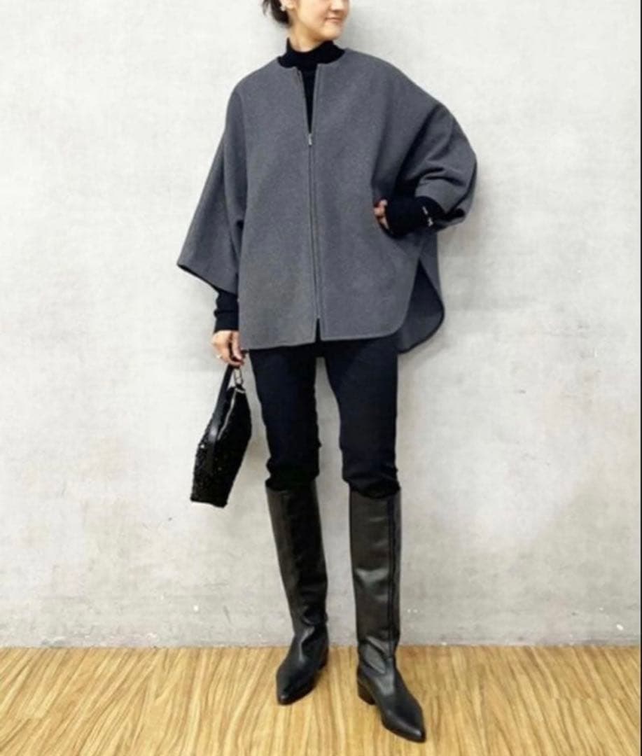 ビアズリー ★ウールポンチョコート★グレーグレイ