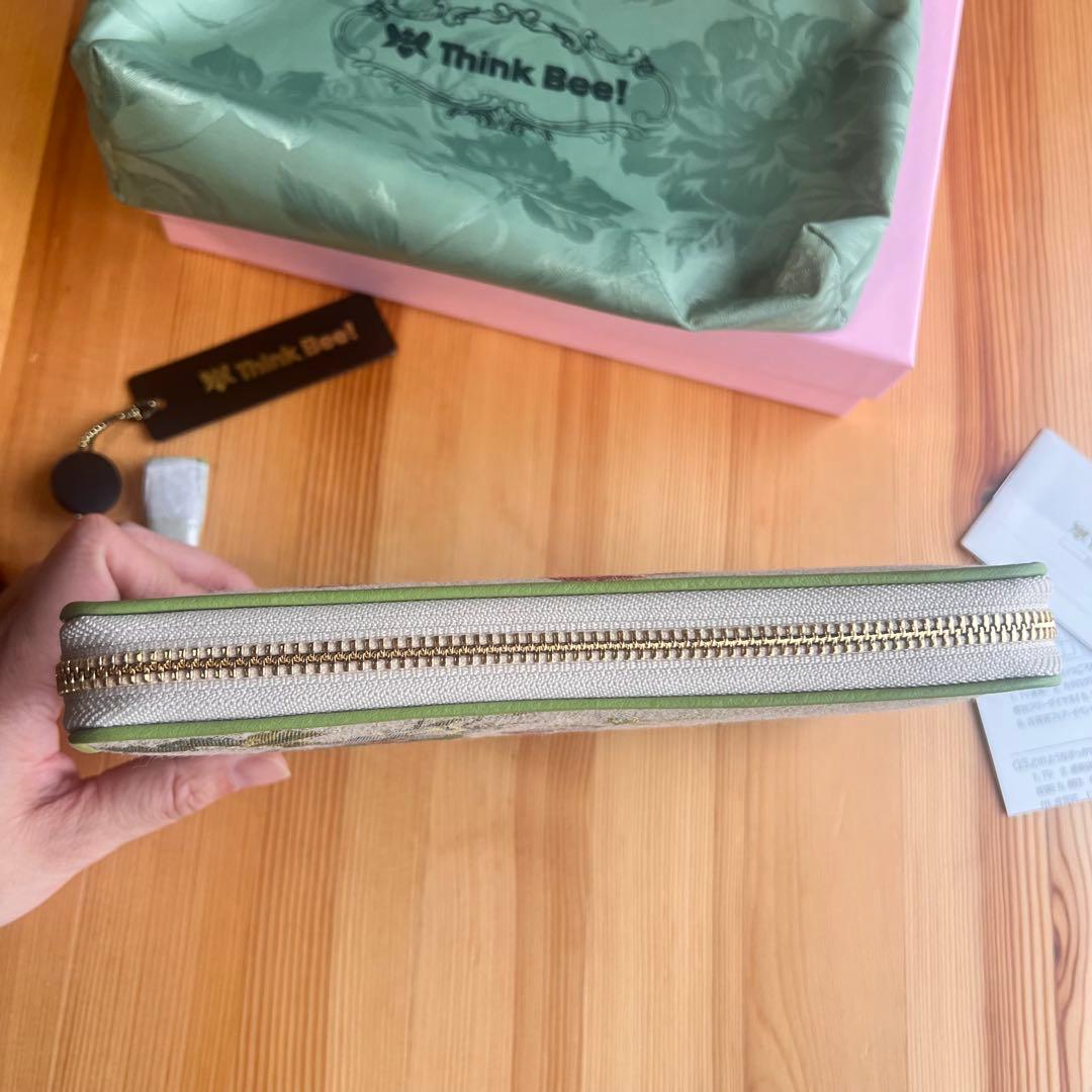 新品 箱付き✨シンクビー！ チェストフィオーレ 長財布 グリーン　ゴブラン織り