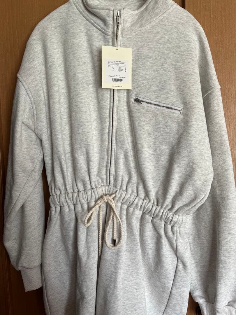 ハイネックスウェットショートロンパース　グレー S シールームリン