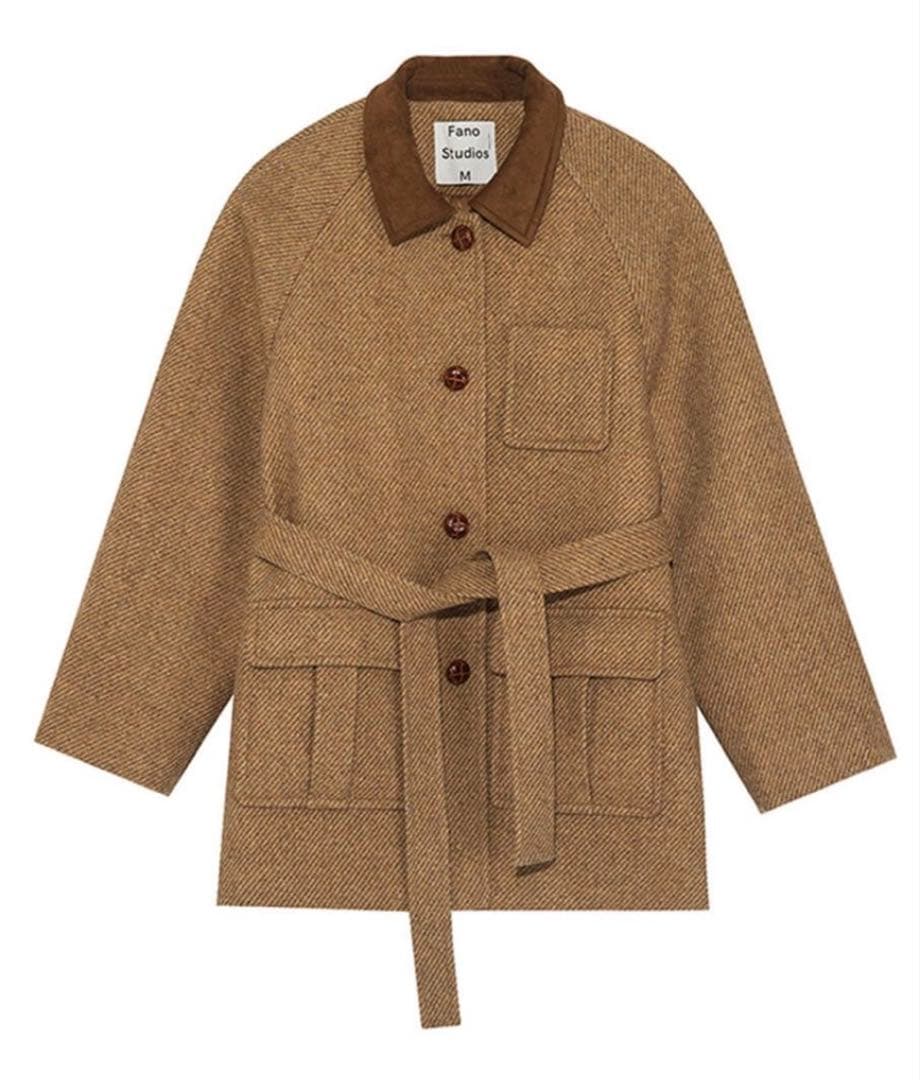 Fano Studios ブラウンツイードコート XS-S