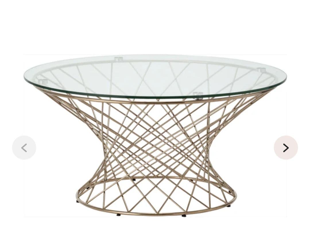 最終SALE！美品マーリアクリア×ゴールド円形センターテーブル