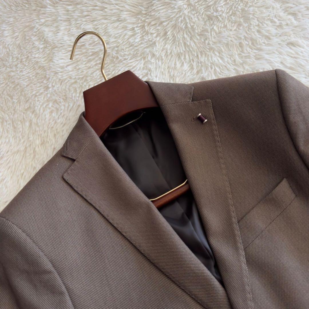 人気✨ZARA スリーピース　3P スーツ　バーズアイ柄　ラペルピン　チェーン