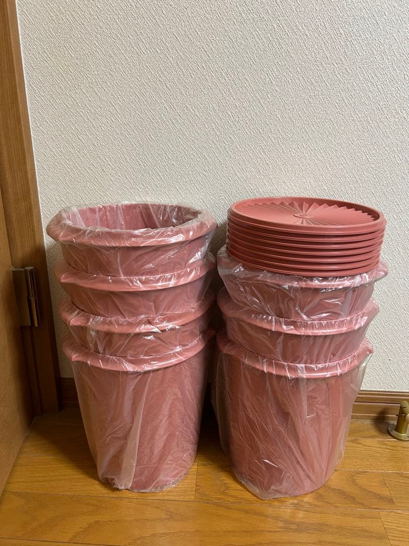 みどりのねこ　保存容器セット 4個 ピンク