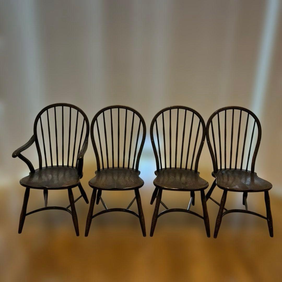 【引取り限定】飛騨産業、ダイニングチェア4脚セット、