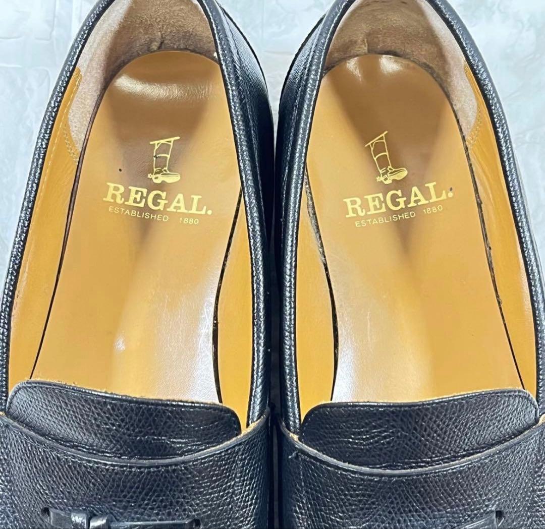【美品】リーガル REGAL タッセルローファー　シボ革　ブラック　2641