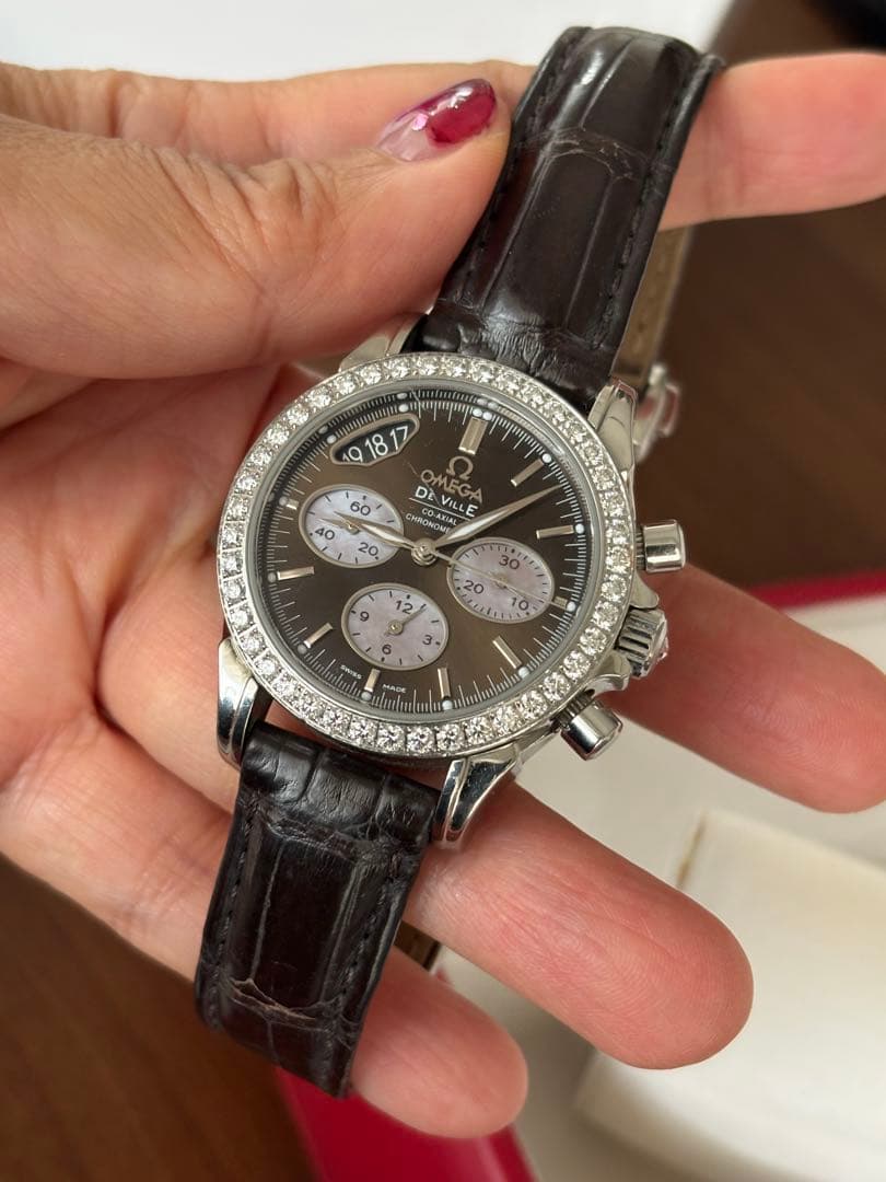 オメガ　OMEGA クロノグラフ ダイヤモンド腕時計 De Ville デヴィル