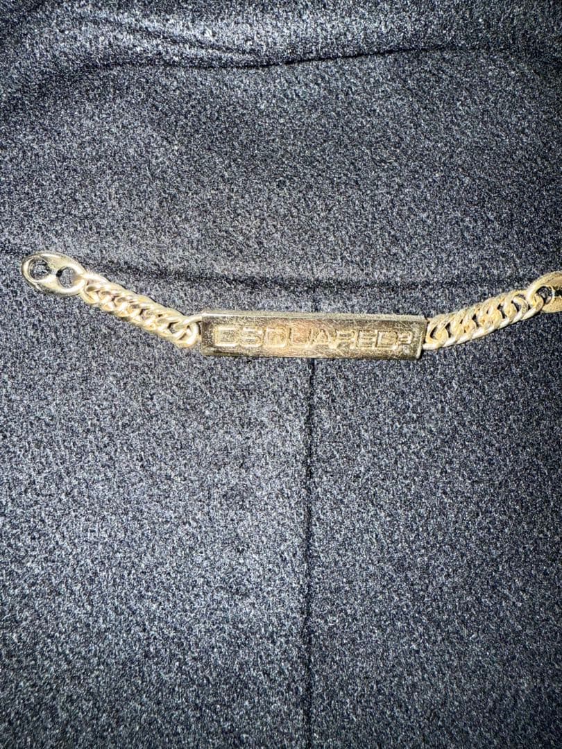 ディースクエアード ウール ダブルブレスト ピーコート ブラック