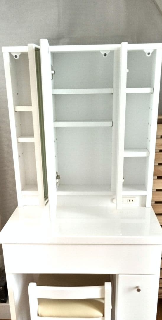 hiro　三面鏡ドレッサー　鏡台　コンセント付き　鏡部分　椅子無し