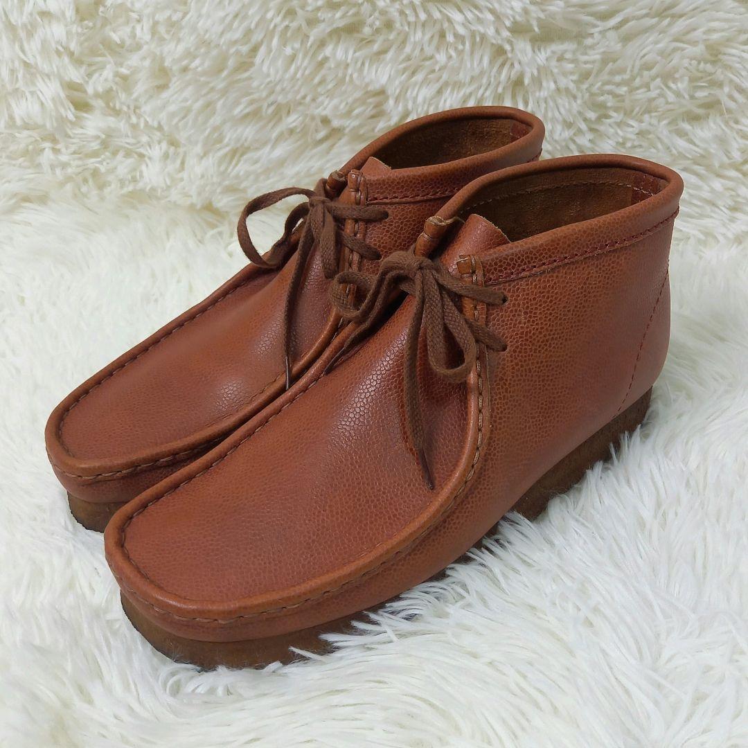CLARKS クラークス ワラビーブーツ レザー シボ加工 ブラウン 27cm