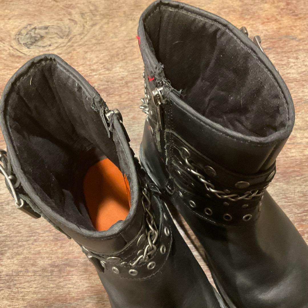 美品！ハーレーダビッドソン 87043 ショートブーツ チェーン23.5cm