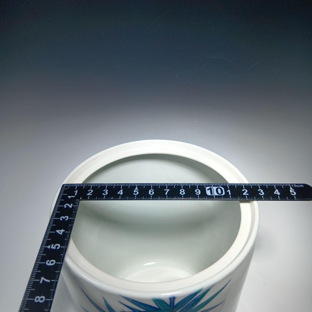 茶道具　(平安)静山作　染付水指　共箱