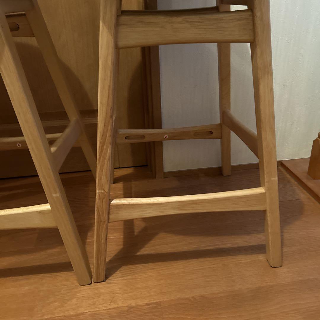 希少 ニトリ フィルン カウンターチェア ウッドチェア 美品 2脚セット