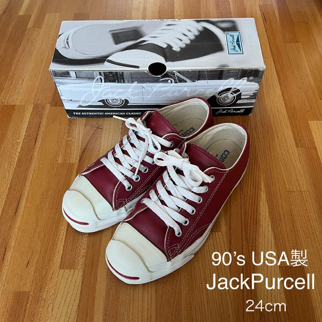 コンバース ジャックパーセル 90's USA製 24cm レッド レザー