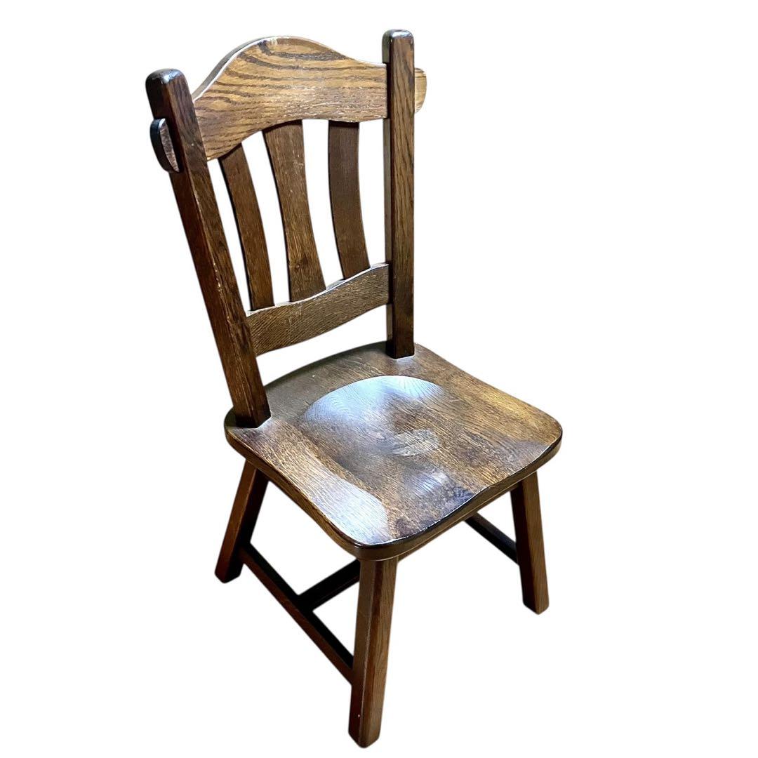 起立木工 ダイニングチェア② オーク無垢 木製 椅子 カントリー風 ビンテージ
