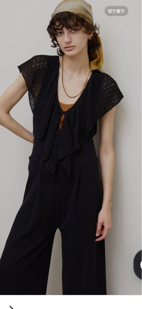 アメリMEDI RUFFLE KNIT ROMPERSブラックM新品未使用品