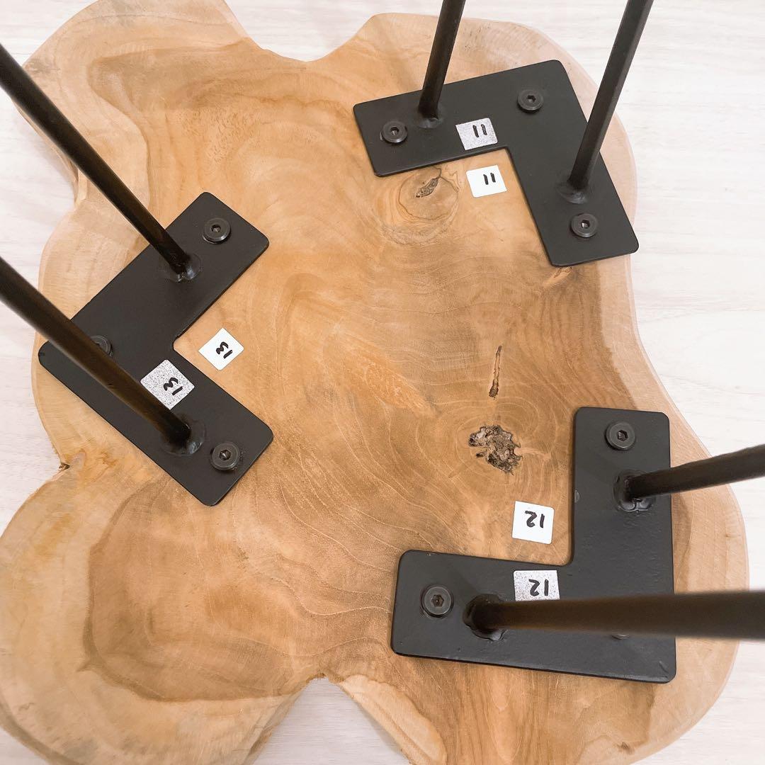 Antry アントリー Rustic Wood スターテーブルS 無垢 チーク材