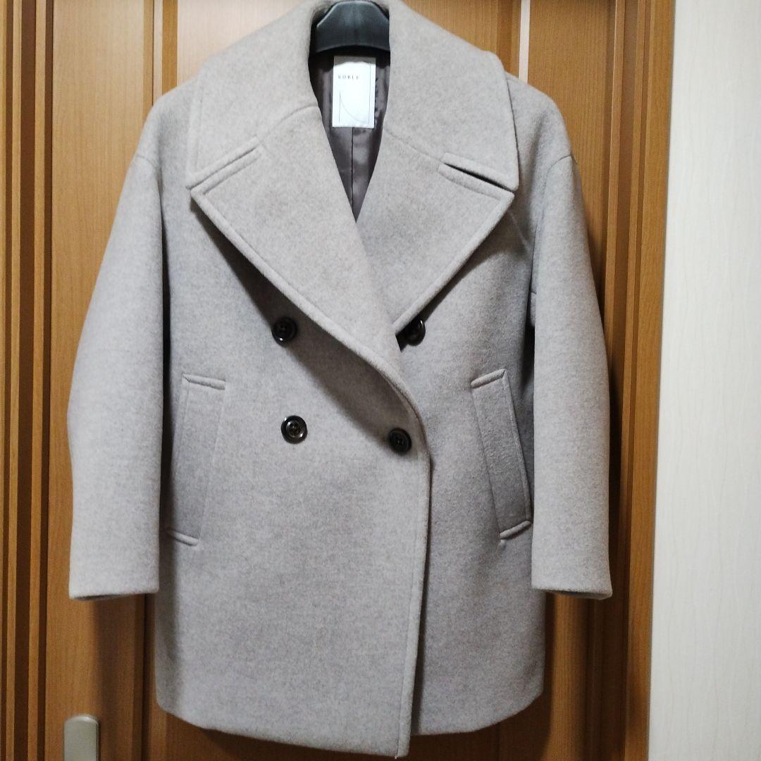 【NOBLE】ノーブル MTR ビッグカラー Pコート ベージュ 36