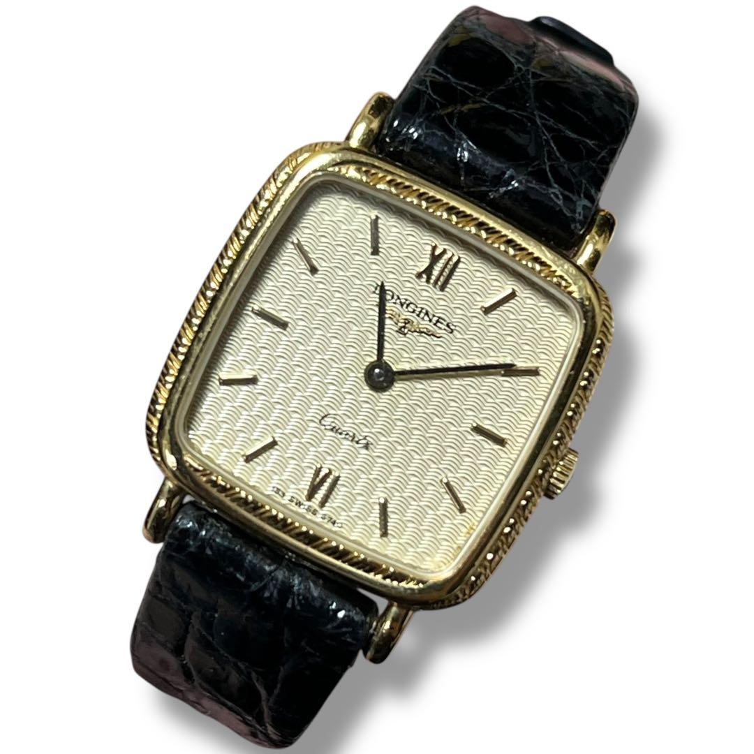 希少 稼動品 LONGINES レディース スクエア型 80年代