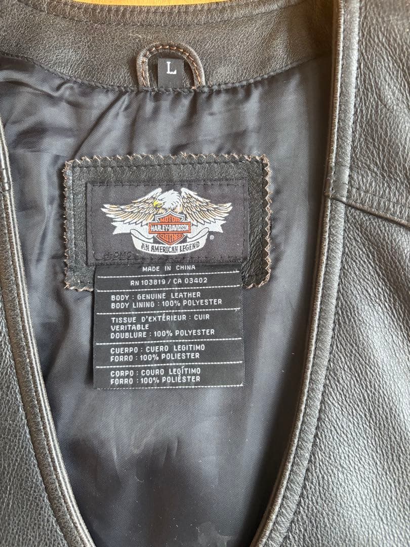 最終値下げしました！！ Harley-Davidson レザー ベスト 黒