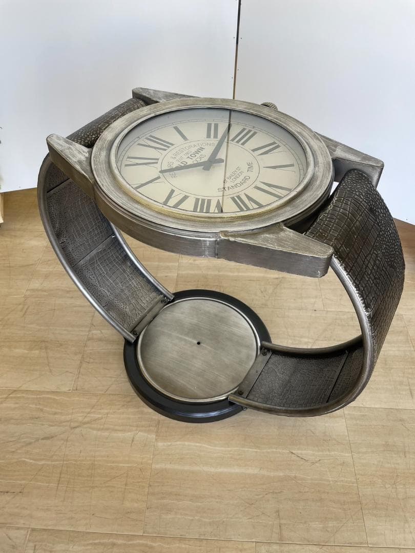 腕時計風　サイドテーブル　インダストリアル　ヴィンテージ　カフェ風　時計　個性的