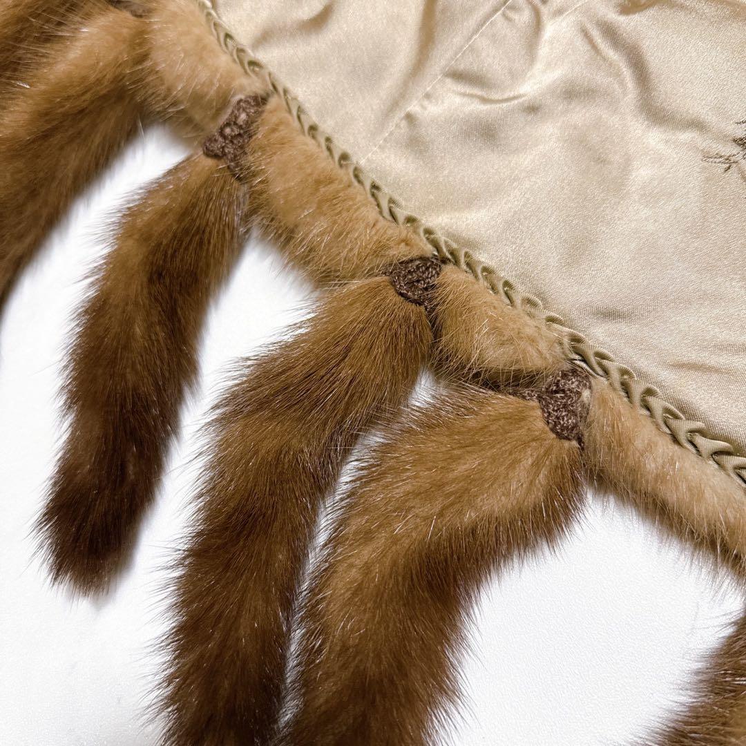 ミンクファー　パステルミンク　ビッグショール　ケープ　ポンチョ