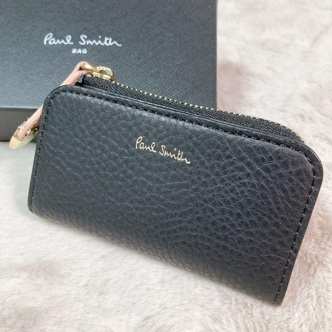 【新品】ポールスミス キーケース 4連 ケース レザー ハートプル BK