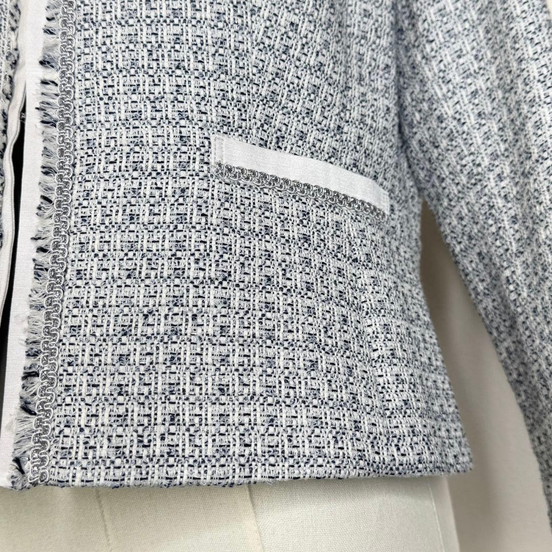 ぴろきちくんになります 23区 ライトシャインツイードノーカラージャケット