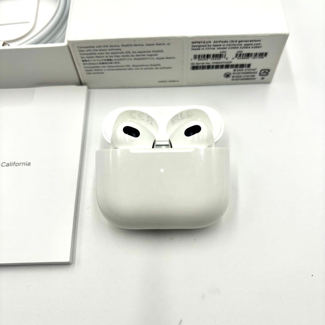 AirPods3 本体 ホワイト 新品ケーブル、箱あり 動作確認済